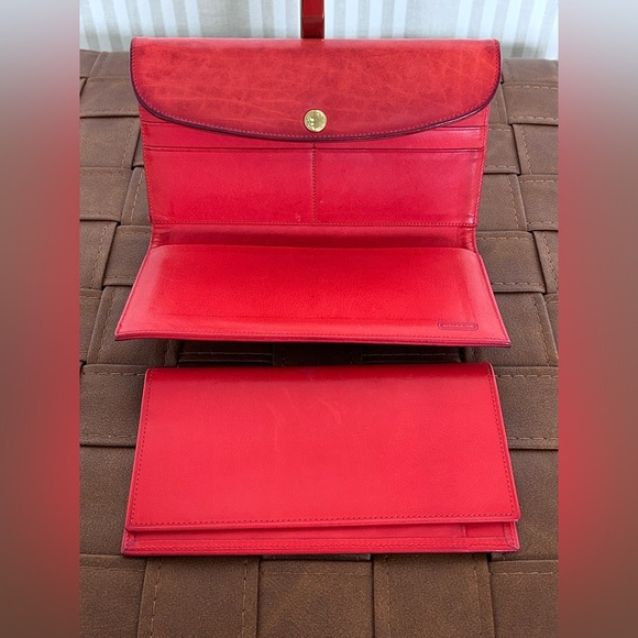 Vintage Coach Red Leather Combination Wallet Checkbook *Rare* Item - Picture 13 of 15